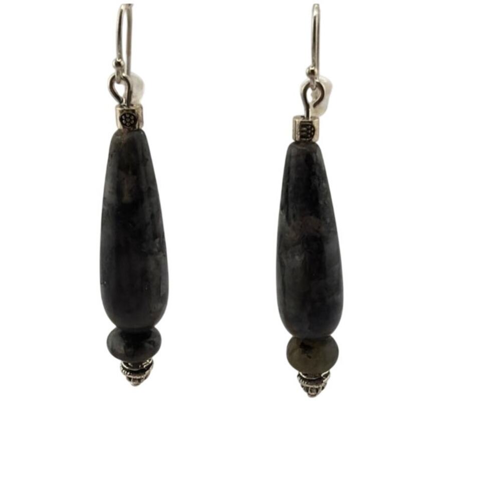 New Handcrafted Artisan Labradorite Sterling Silver Dangle Earrings